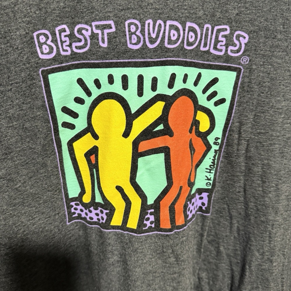 Keith Haring Best Buddies Friendship Walk - Wisconsin Gray 3XL T-Shirt Retro - Picture 3 of 5